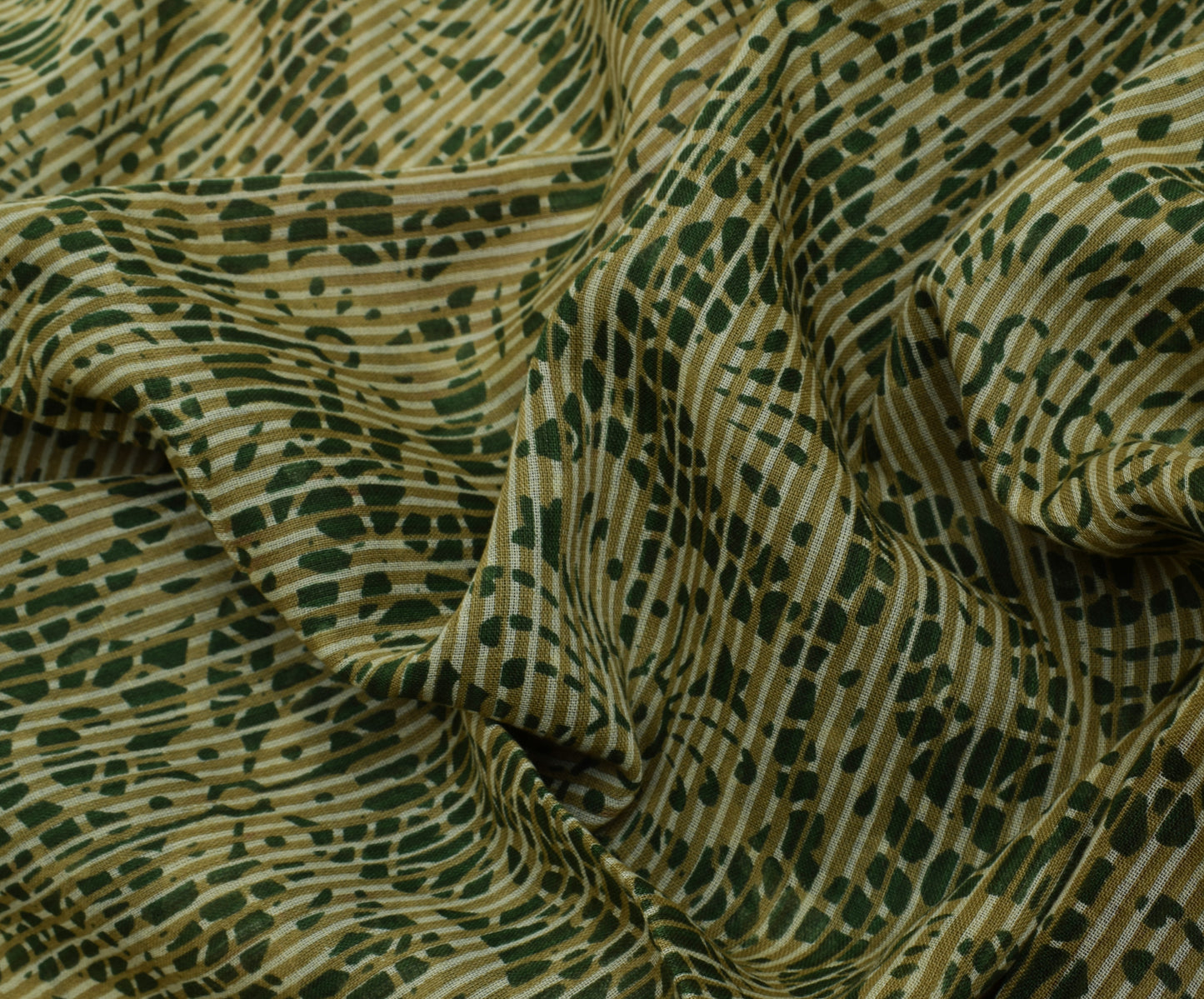 Sushila Vintage Brown Saree 100% Pure Cotton Printed Floral Soft Craft Fabric