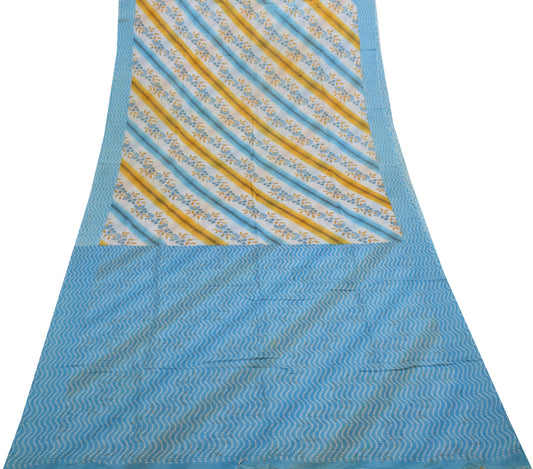 Sushila Vintage Multi-Color Saree Pure Cotton Printed Floral Soft Craft Fabric