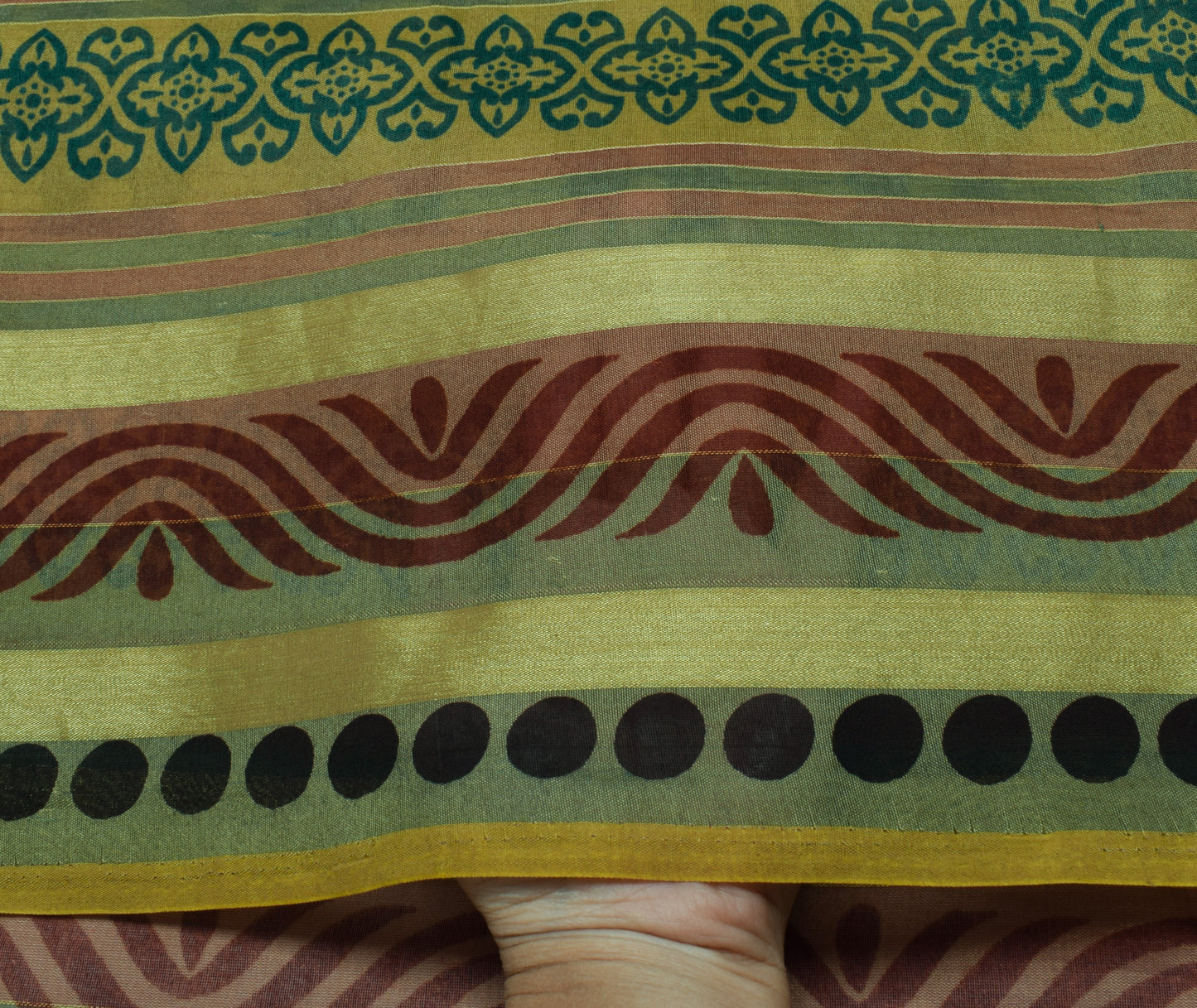 Sushila Vintage Teal Green Saree Blend Cotton Printed Floral Soft Craft Fabric