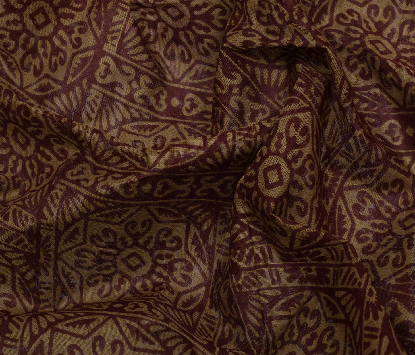 Sushila Vintage Indian Saree 100% Pure Cotton Printed Floral 5 Yard Craft Fabric