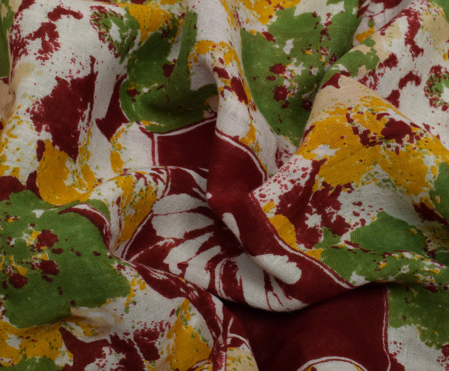 Sushila Vintage Cream Saree 100% Pure Cotton Printed Floral Soft Craft Fabric