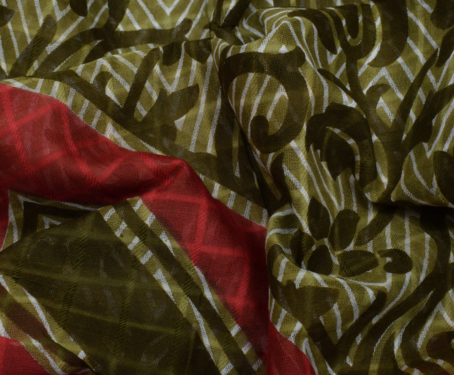 Sushila Vintage Green Indian Saree 100% Pure Cotton Printed Floral Craft Fabric