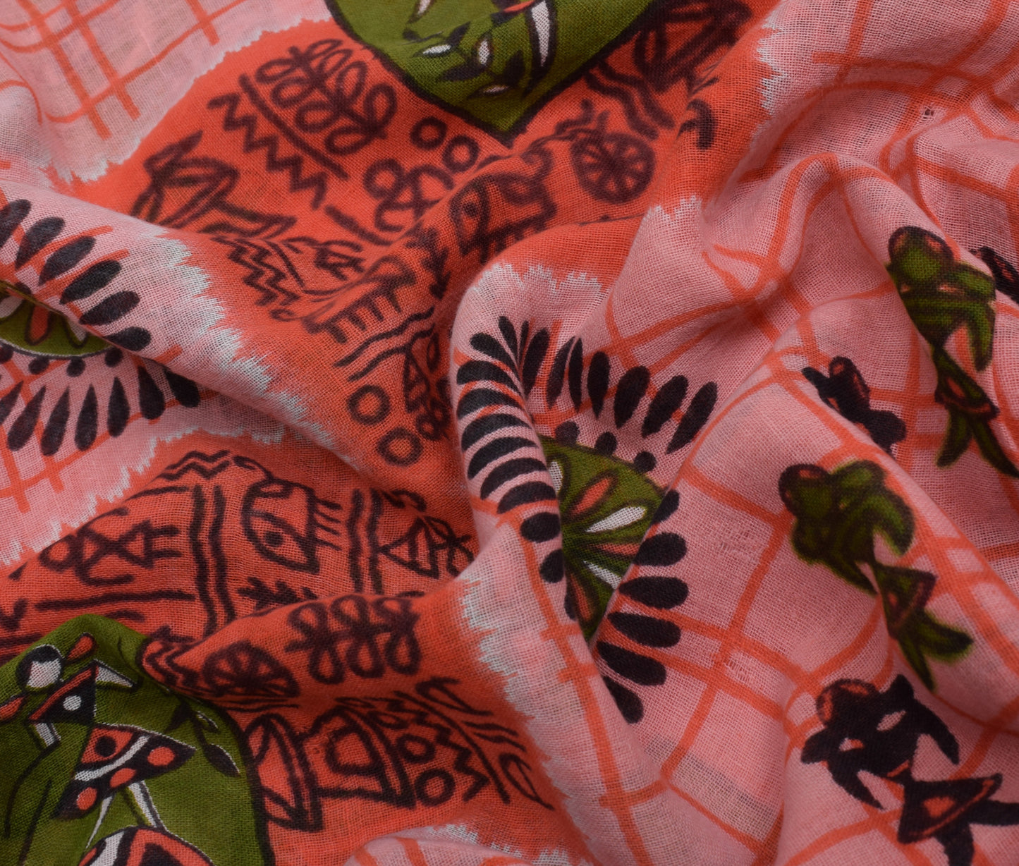 Sushila Vintage Pink Saree 100% Pure Cotton Printed Human Soft Craft Fabric