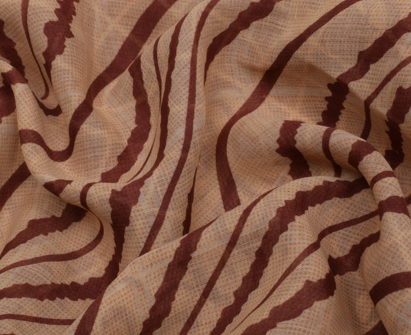 Sushila Vintage Cream Saree 100% Pure Cotton Printed 5 Yard Soft Craft Fabric