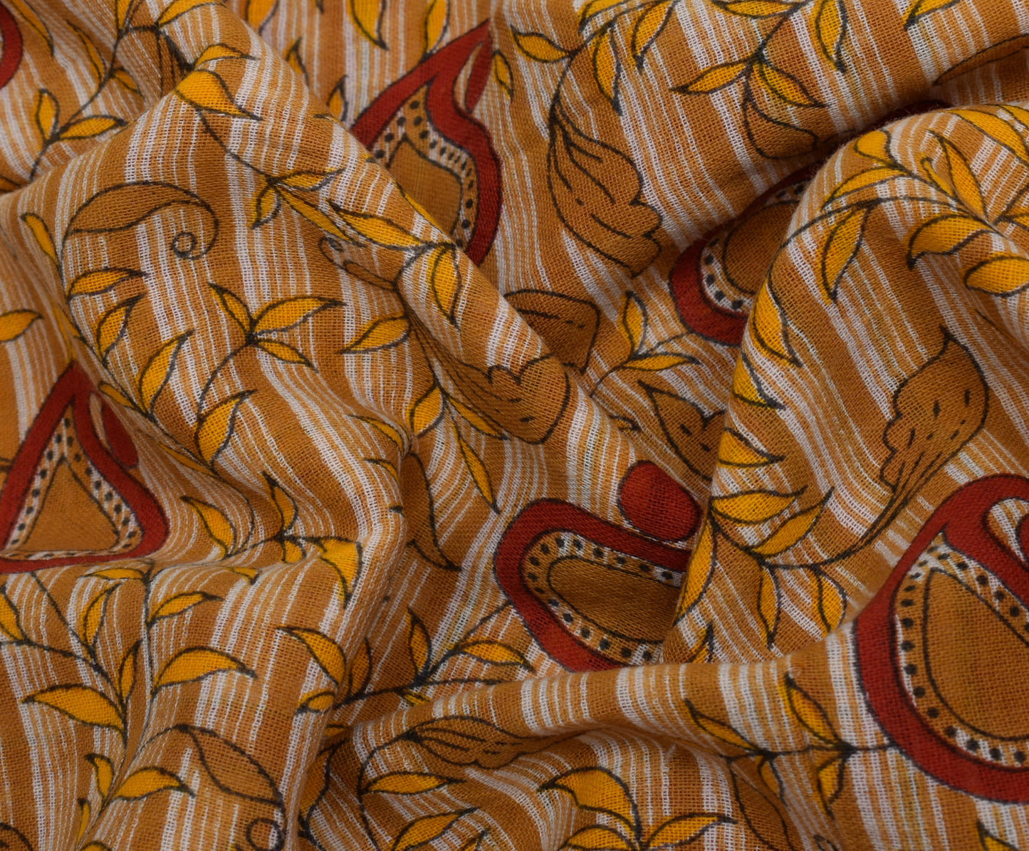 Sushila Vintage Indian Saree 100% Pure Cotton Printed Paisley Soft Craft Fabric