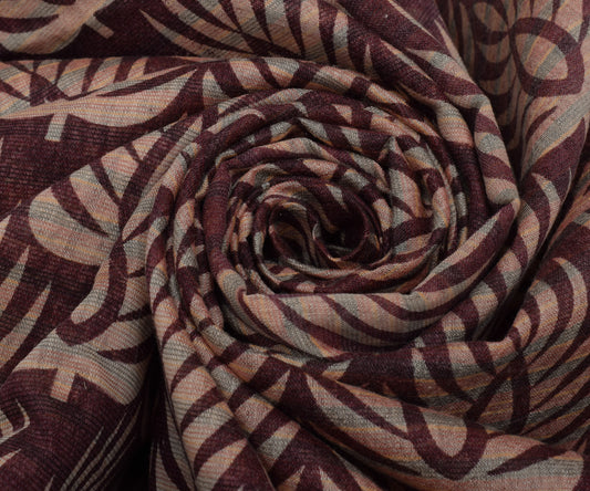Sushila Vintage Maroon Saree 100% Pure Cotton Printed Floral Craft Fabric