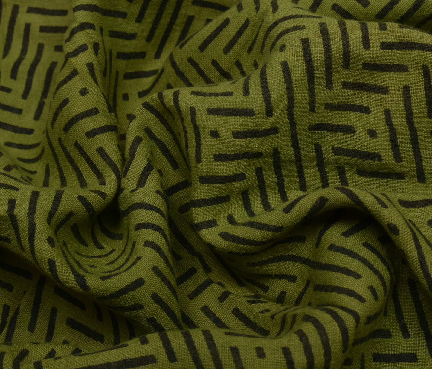 Sushila Vintage Green Indian Saree 100% Pure Cotton Printed Soft Craft Fabric