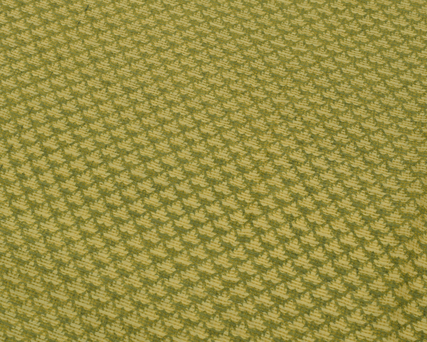 Sushila Vintage Green Saree Blend Cotton Printed Floral Soft Craft 5 YD Fabric