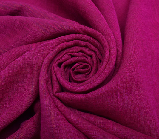 Sushila Vintage Dark Pink Saree 100% Pure Cotton Woven 5 Yard Soft Craft Fabric