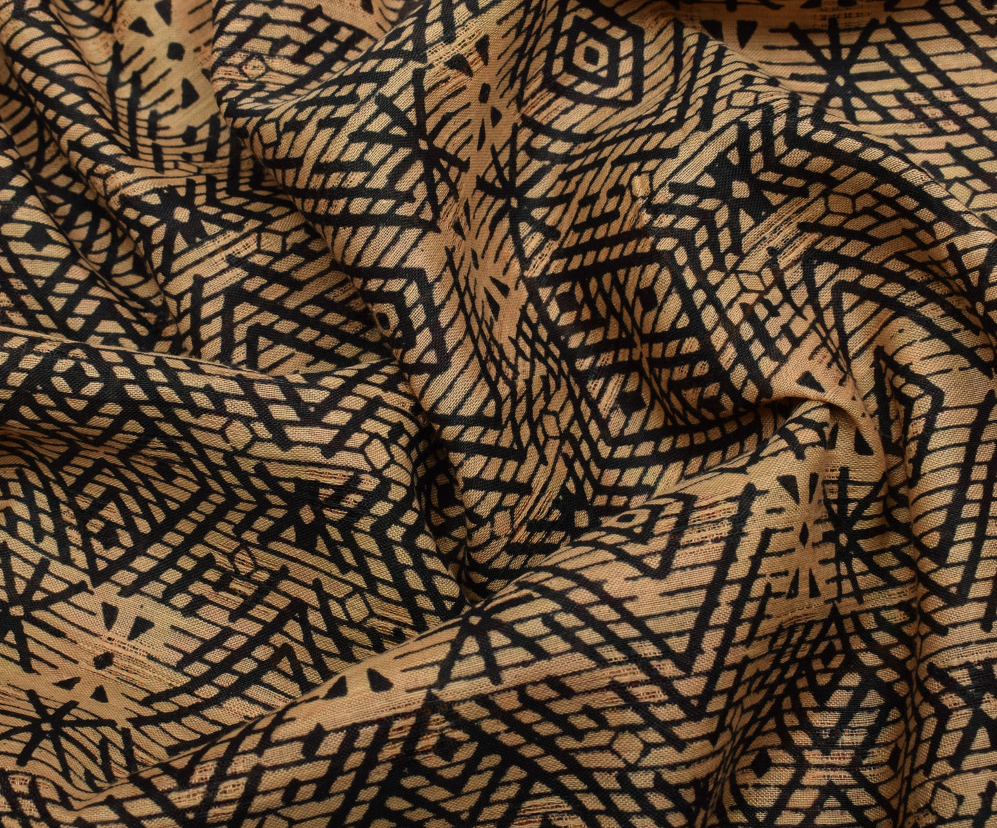 Sushila Vintage Cream Indian Saree 100% Pure Cotton Printed 5 Yard Craft Fabric