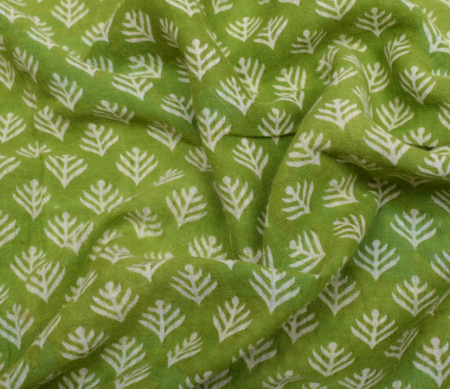 Sushila Vintage Green Saree 100% Pure Cotton Printed Floral Soft Craft Fabric