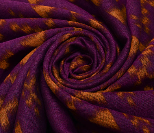 Sushila Vintage Purple Saree 100% Pure Cotton Printed 5 Yard Soft Craft Fabric