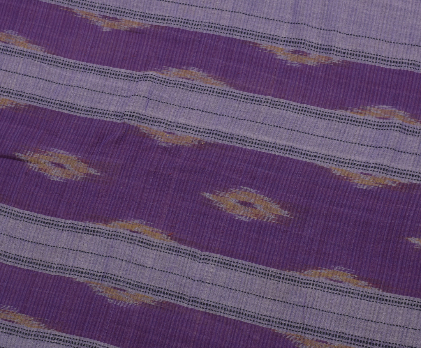 Sushila Vintage Purple Saree 100% Pure Cotton Ikkat Patola Woven Craft Fabric