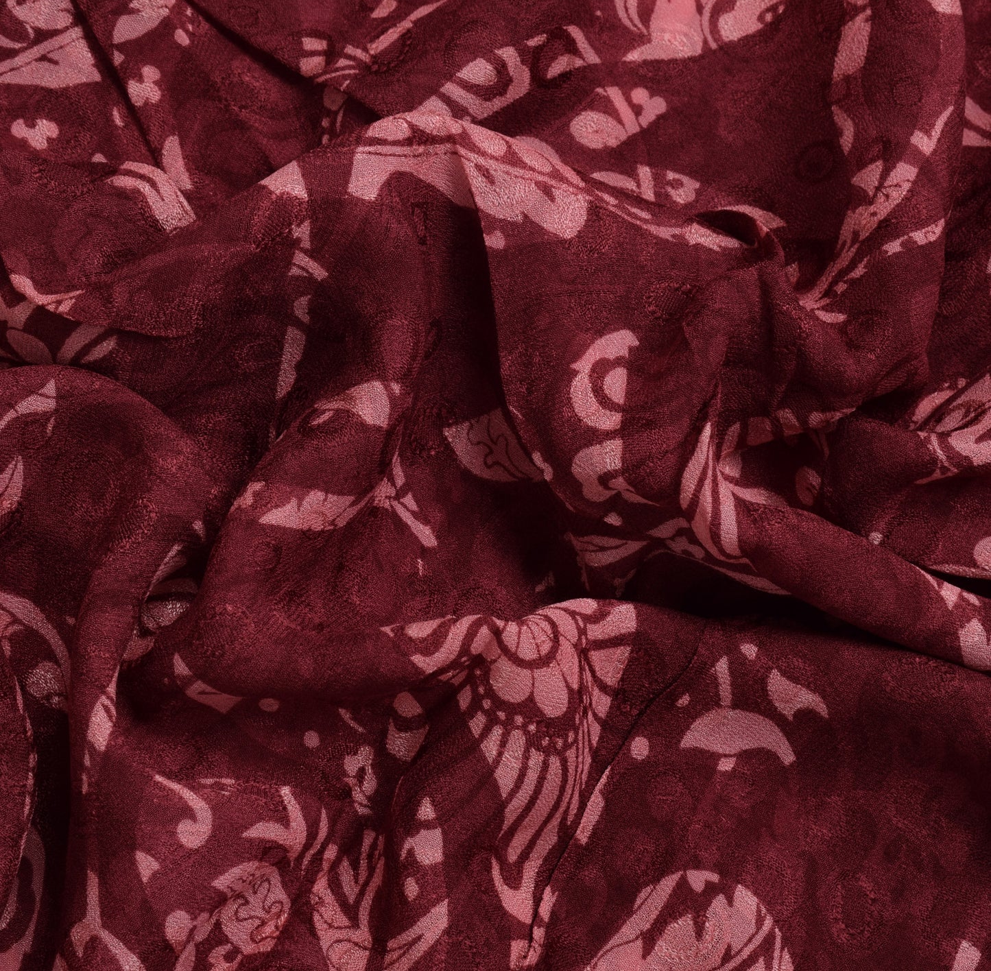 Sushila Vintage Saree 100% Pure Georgette Silk Printed Embroidered Craft Fabric