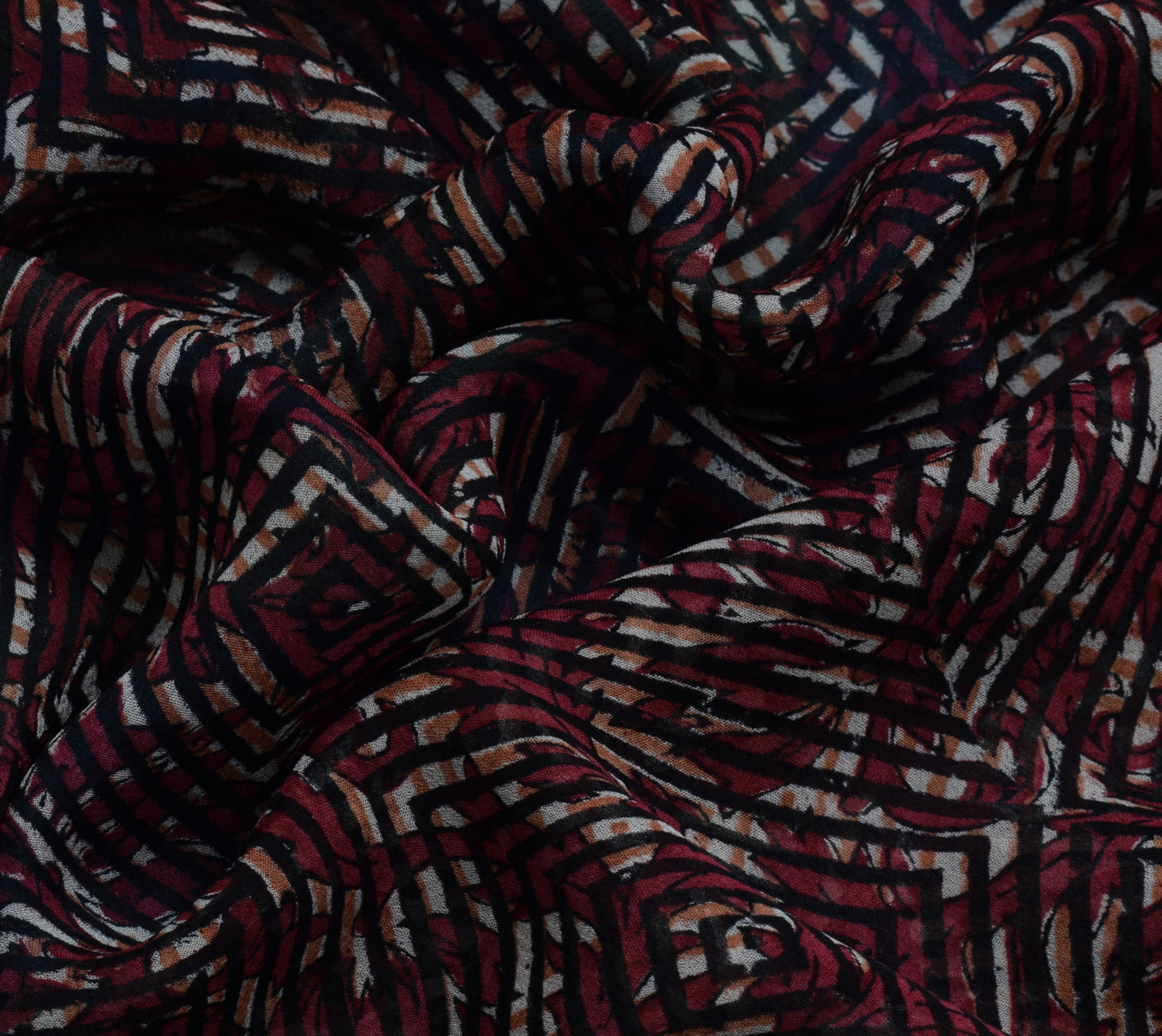 Sushila Vintage Indian Sari 100% Pure Georgette Silk Printed Floral Craft Fabric