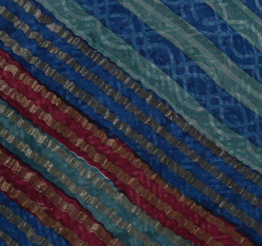 Sushila Vintage Indian Sari 100% Pure Georgette Silk Printed Floral Craft Fabric