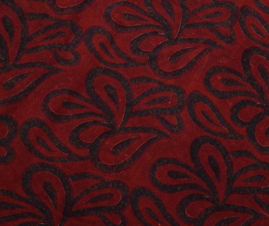 Sushila Vintage Maroon Sari 100% Pure Georgette Silk Printed Floral Craft Fabric