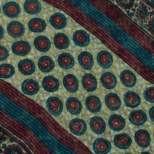 Sushila Vintage Indian Sari 100% Pure Georgette Silk Printed Floral Craft Fabric