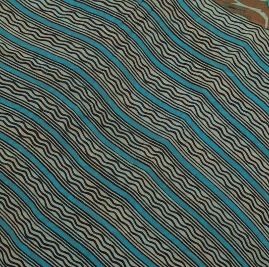 Sushila Vintage Brown Sari 100% Pure Georgette Silk Printed Indian Craft Fabric