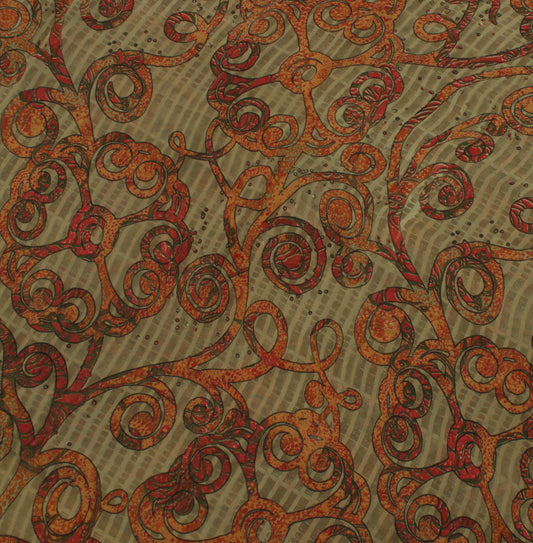 Sushila Vintage Brown Saree 100% Pure Georgette Silk Printed Floral Craft Fabric