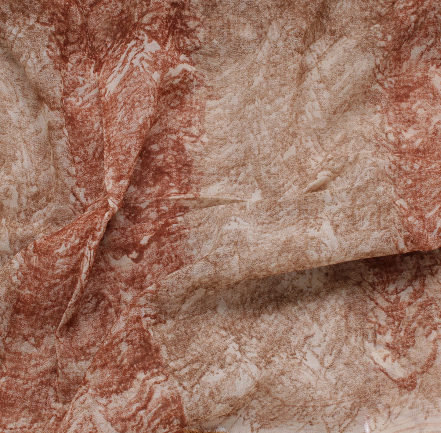 Sushila Vintage Cream Sari 100% Pure Georgette Silk Printed Floral Craft Fabric