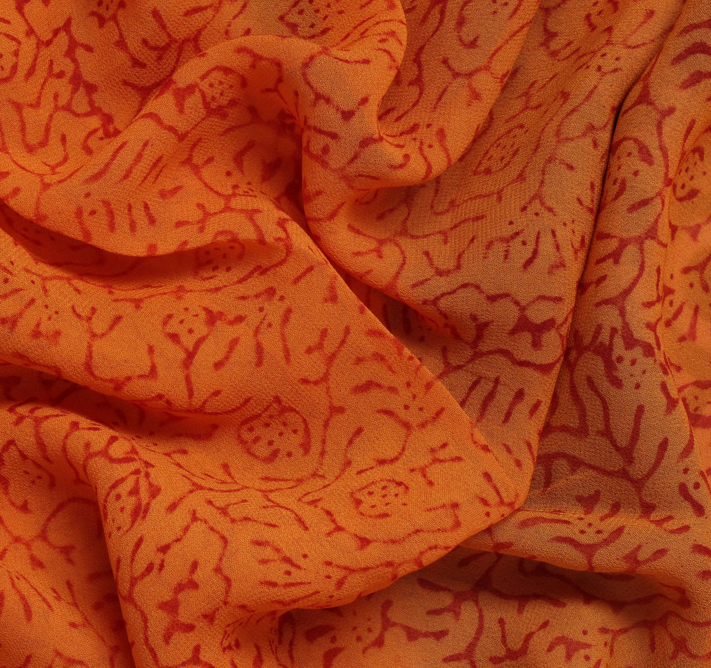 Sushila Vintage Indian Sari 100% Pure Georgette Silk Printed Floral Craft Fabric