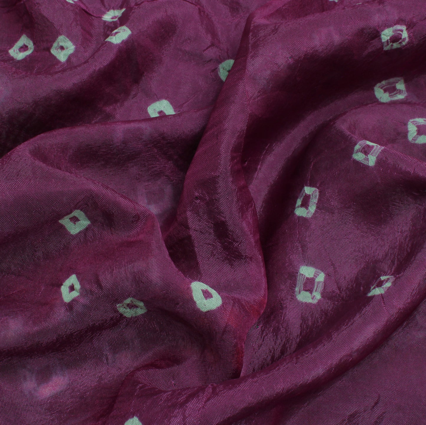 Sushila Vintage Purple Sari Blend Georgette Silk Bandhani Printed Craft Fabric