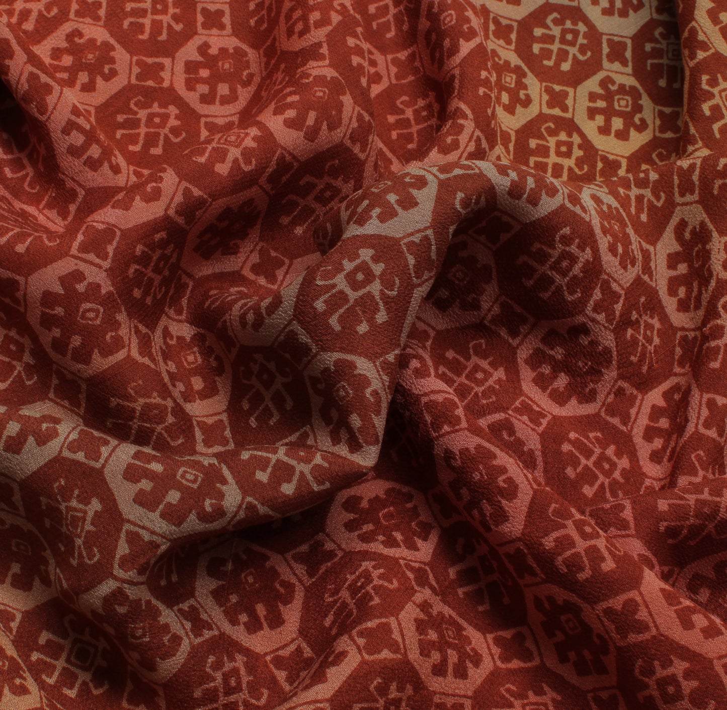 Sushila Vintage Indian Saree 100% Pure Georgette Silk Printed Craft Fabric