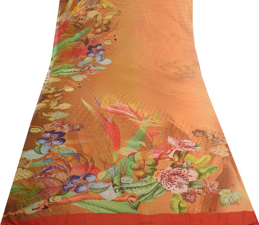 Sushila Vintage Indian Saree Blend Georgette Silk Digital Printed Craft Fabric