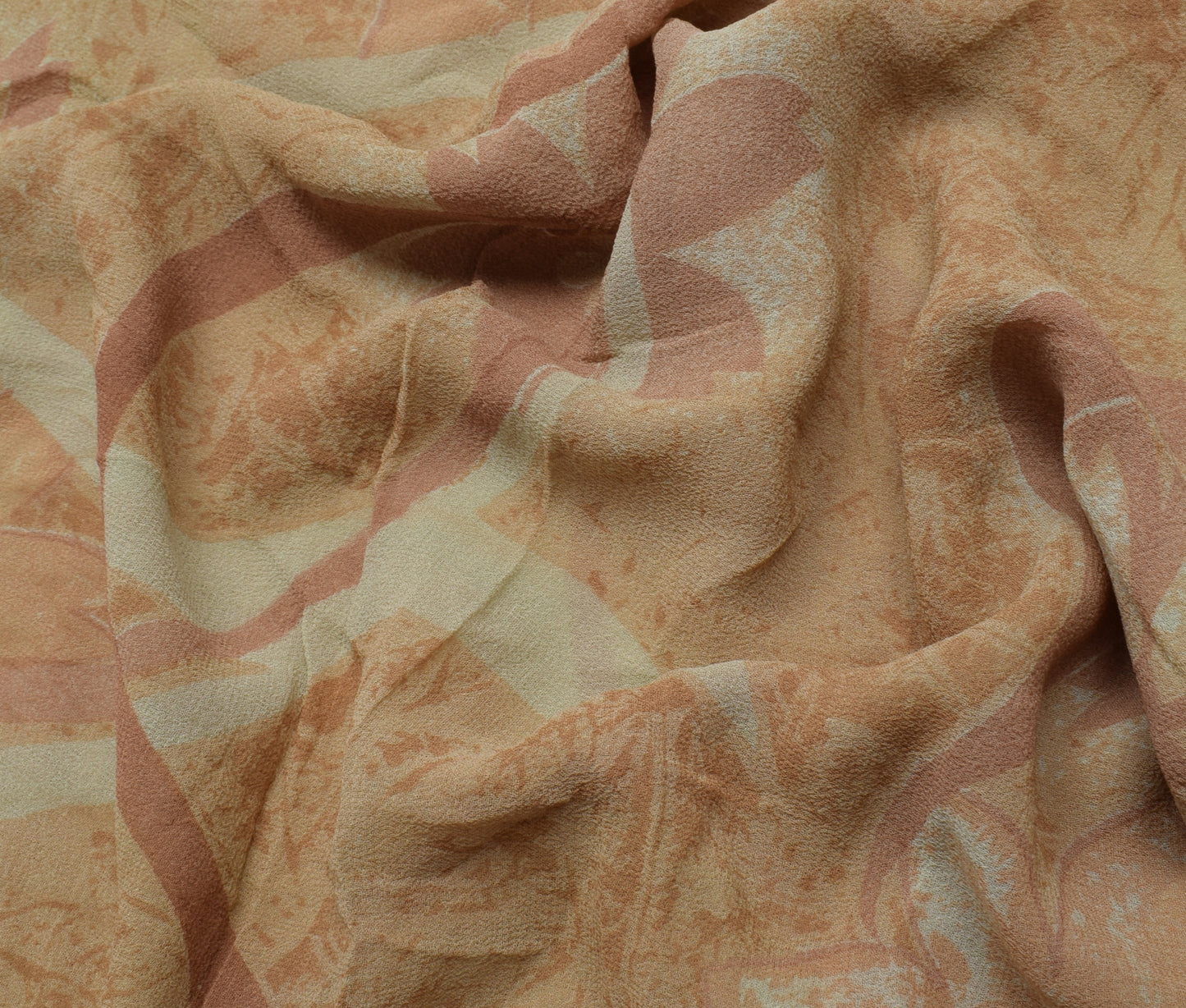 Sushila Vintage Indian Saree 100% Pure Georgette Silk Printed Craft Fabric