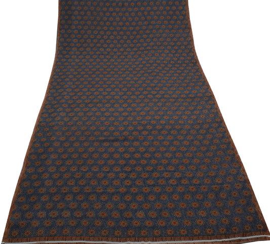Sushila Vintage Gray Saree Blend Georgette Silk Printed Floral Craft Fabric