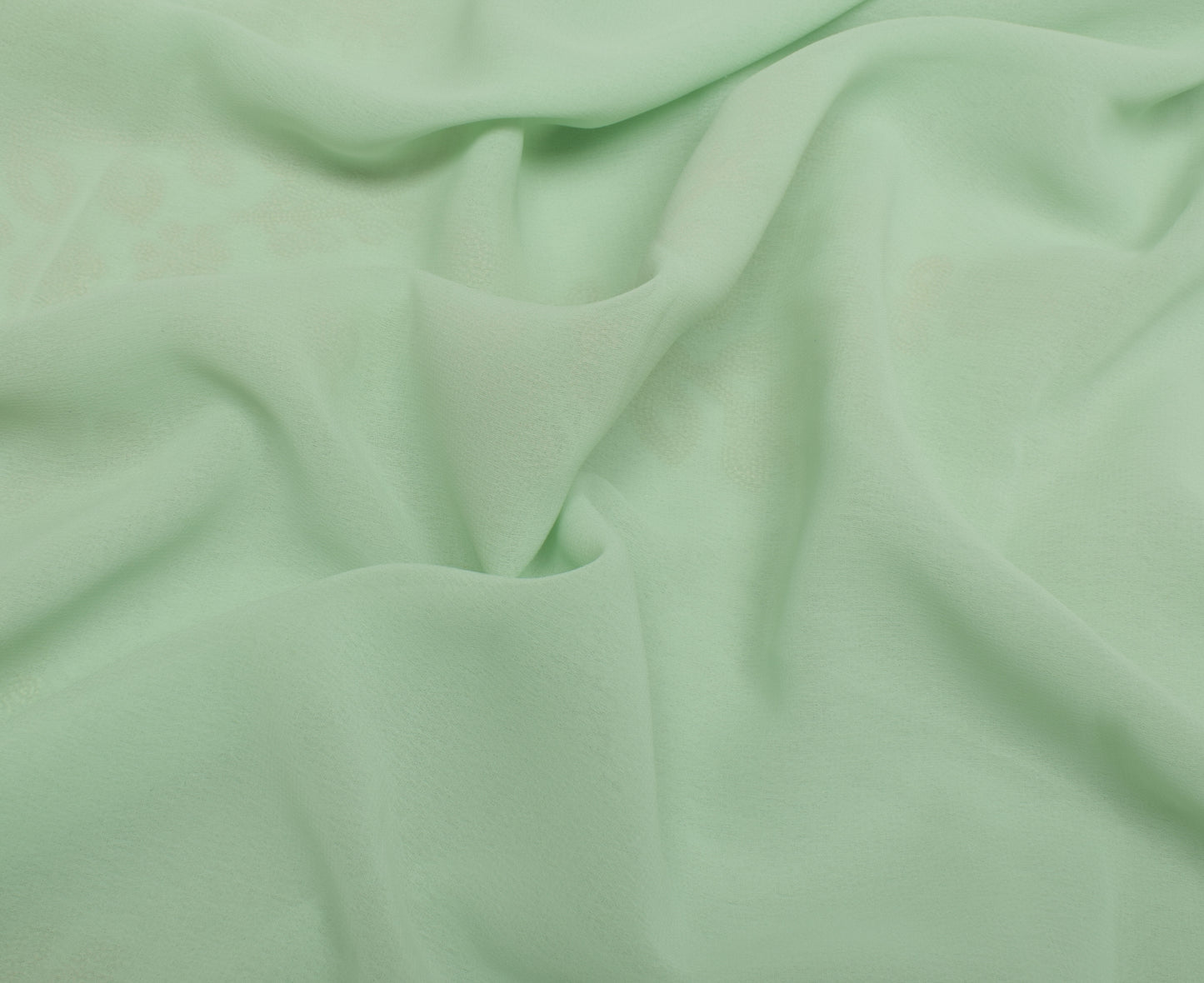 Sushila Vintage Green Saree Blend Georgette Silk Printed 5 Yard Craft Fabric