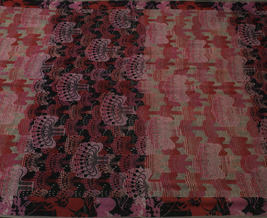 Sushila Vintage Indian Saree Pure Georgette Silk Printed Craft Sari Fabric