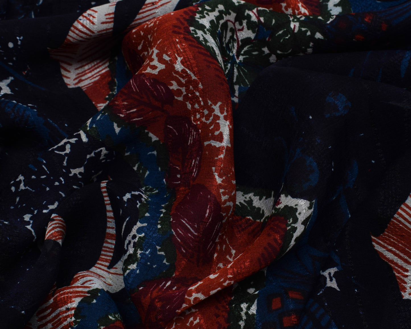 Sushila Vintage Indian Saree Pure Georgette Silk Printed 5 Yard Craft Fabric