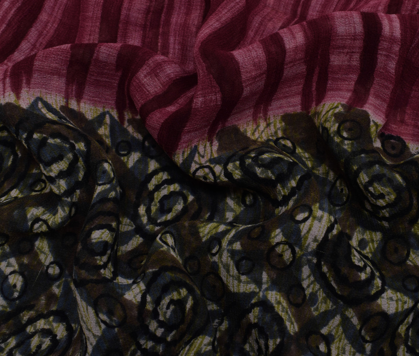 Sushila Vintage Indian Saree Pure Georgette Silk Printed 5 Yard Craft Fabric