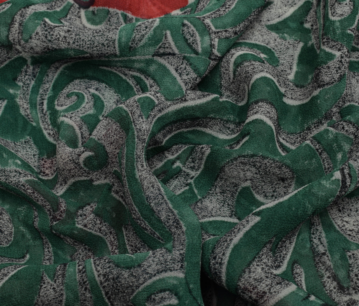Sushila Vintage Indian Saree Pure Georgette Silk Printed Floral Craft Fabric