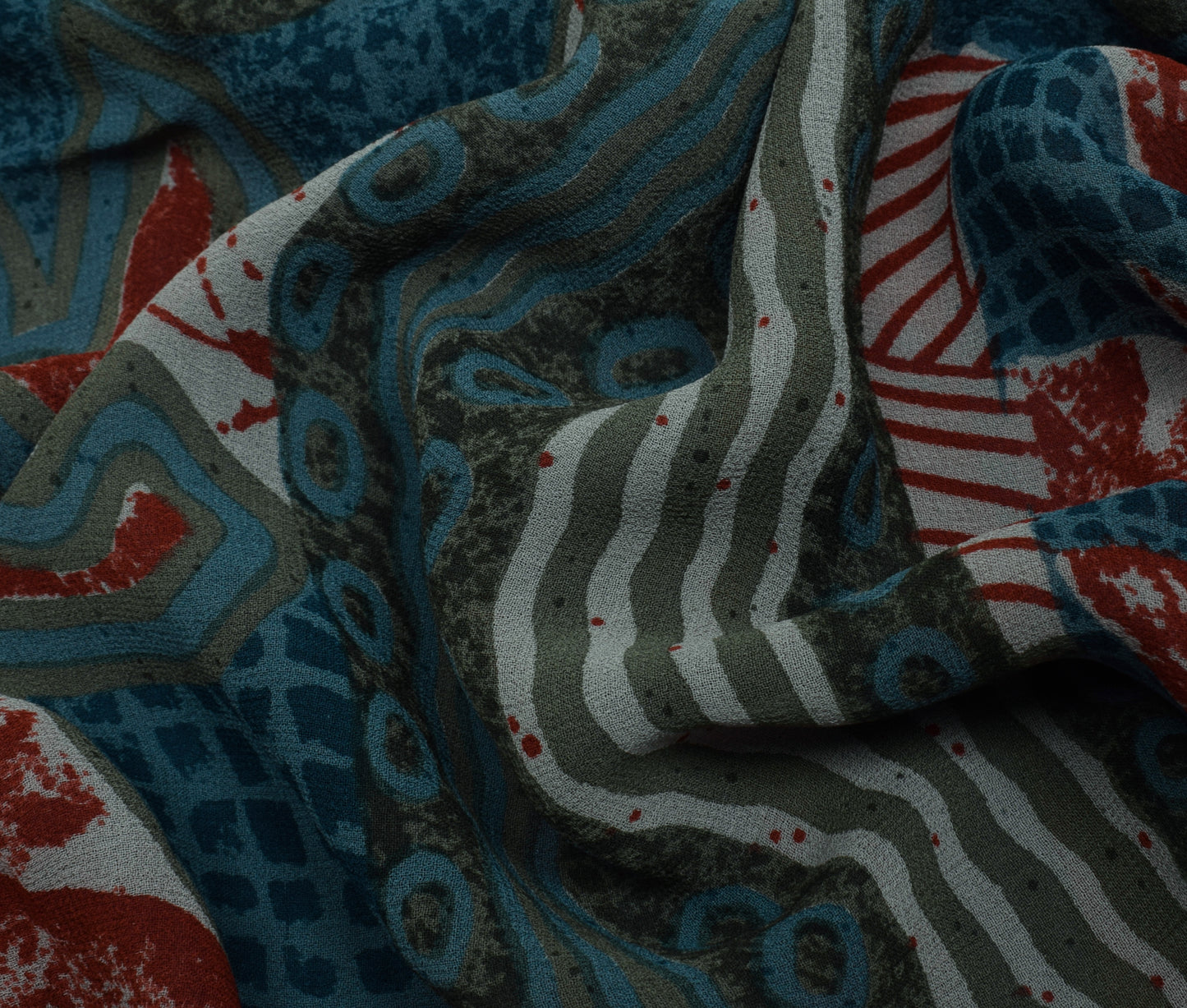 Sushila Vintage Indian Saree Pure Georgette Silk Printed Floral Craft 5YD Fabric