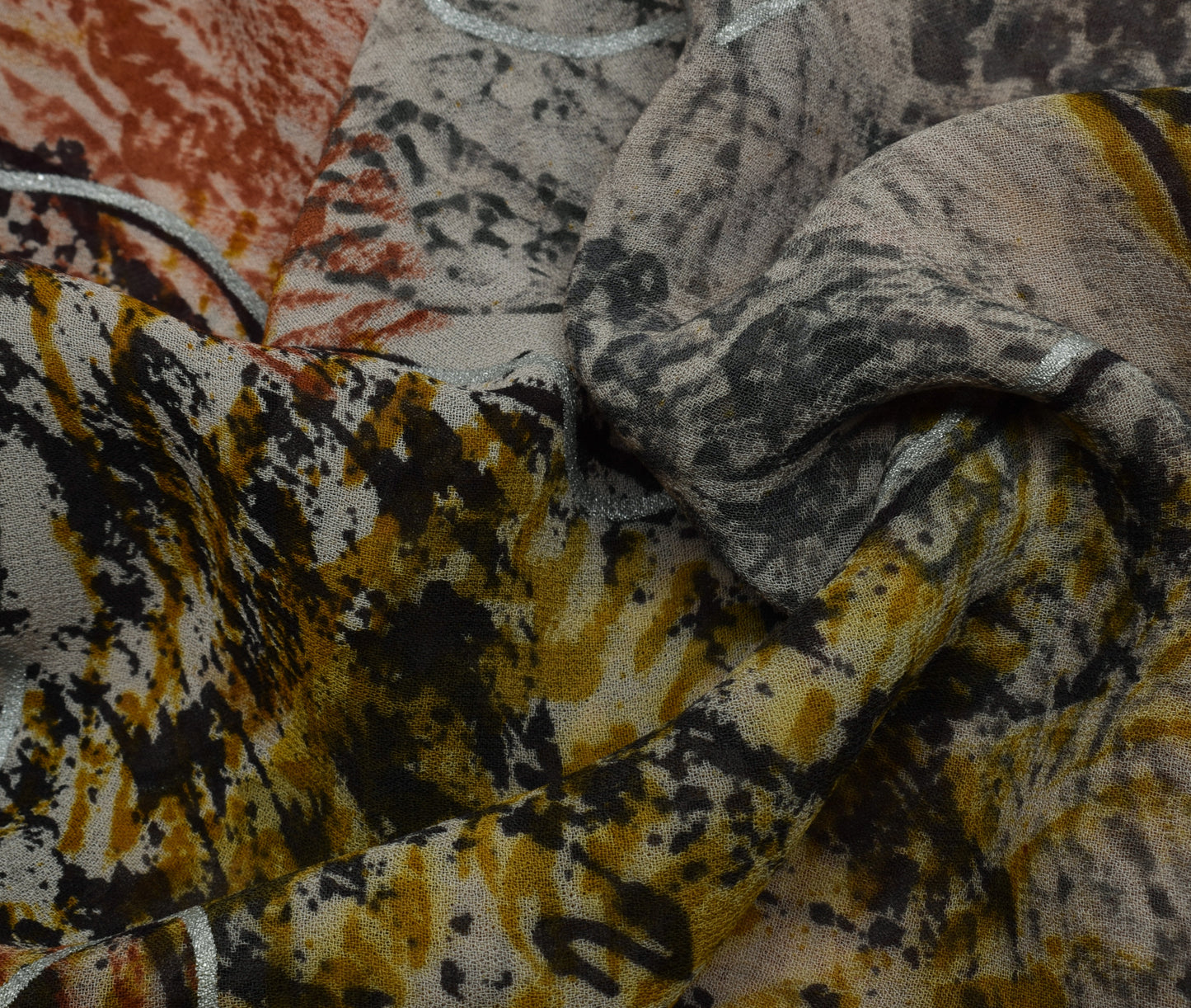Sushila Vintage Indian Saree Pure Georgette Silk Printed 5 Yard Craft Fabric