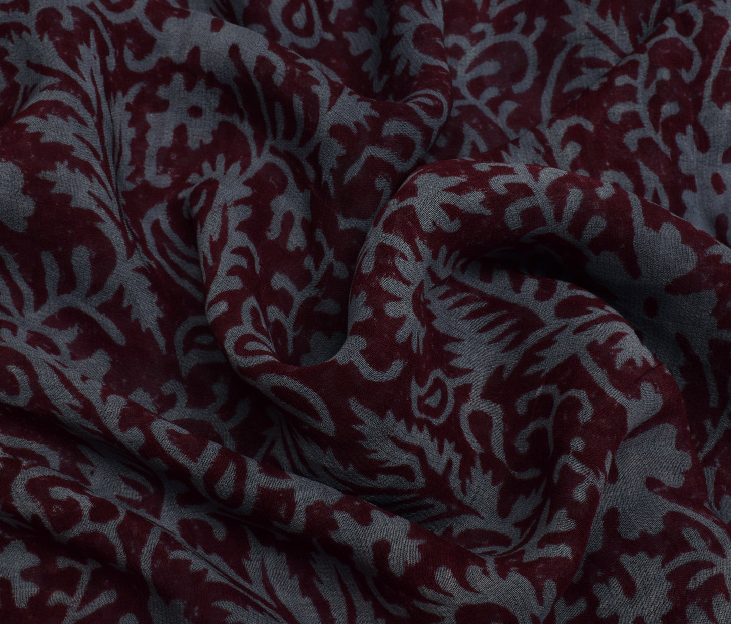 Sushila Vintage Saree 100% Pure Georgette Silk Printed Paisley 5 YD Craft Fabric