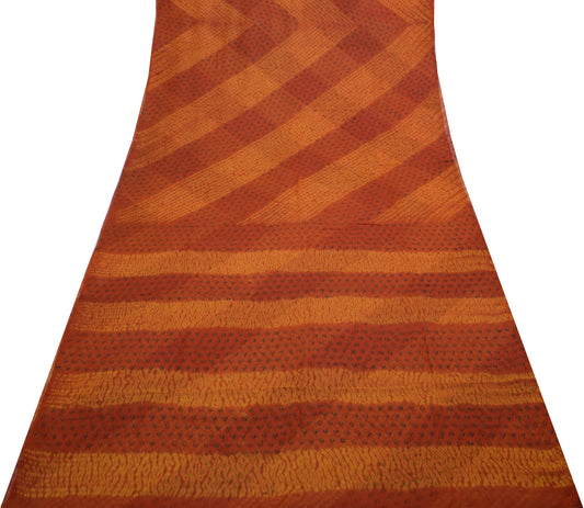 Sushila Vintage Indian Saree Pure Georgette Silk Printed 5 Yard Craft Fabric