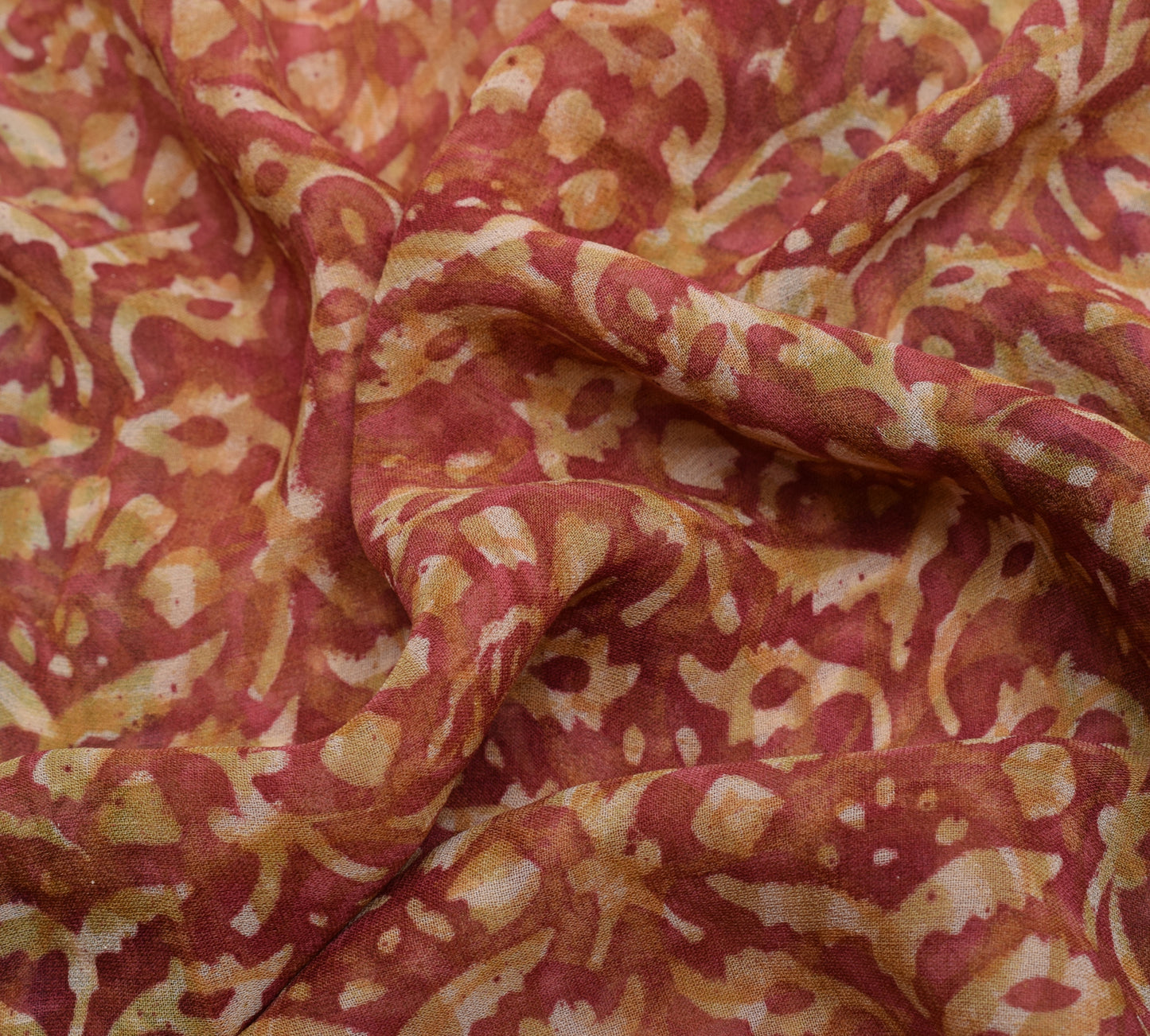Sushila Vintage Pink Saree 100% Pure Georgette Silk Printed Floral Craft Fabric