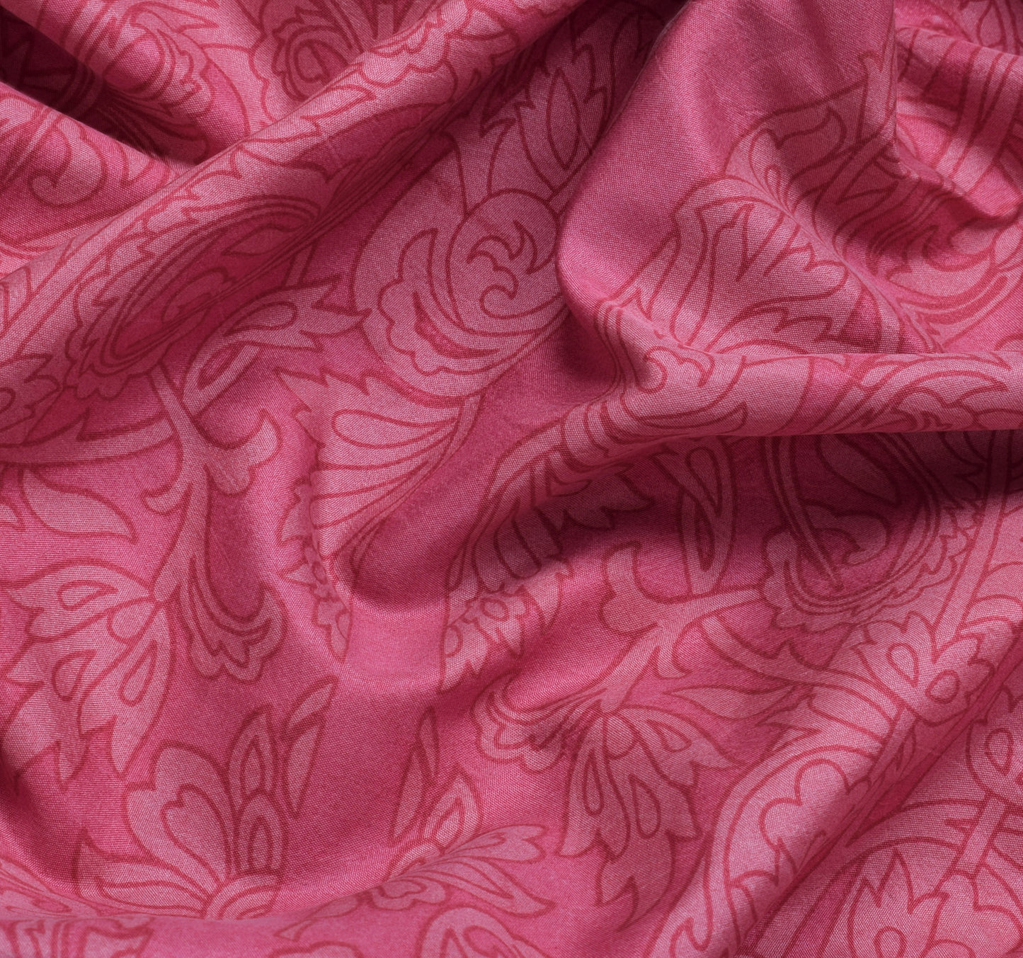 Sushila Vintage Pink Sari 100% Pure Silk Printed Floral Soft Craft 5 Yard Fabric
