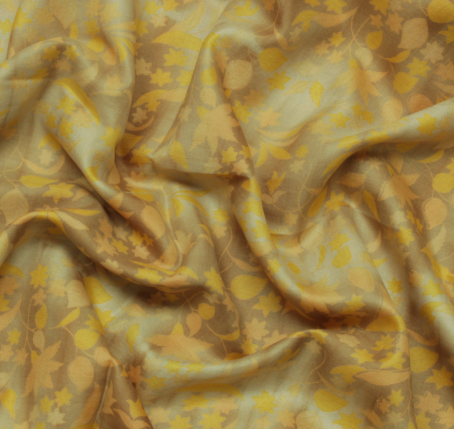 Sushila Vintage Green Saree 100% Pure Crepe Silk Printed Floral Soft Fabric