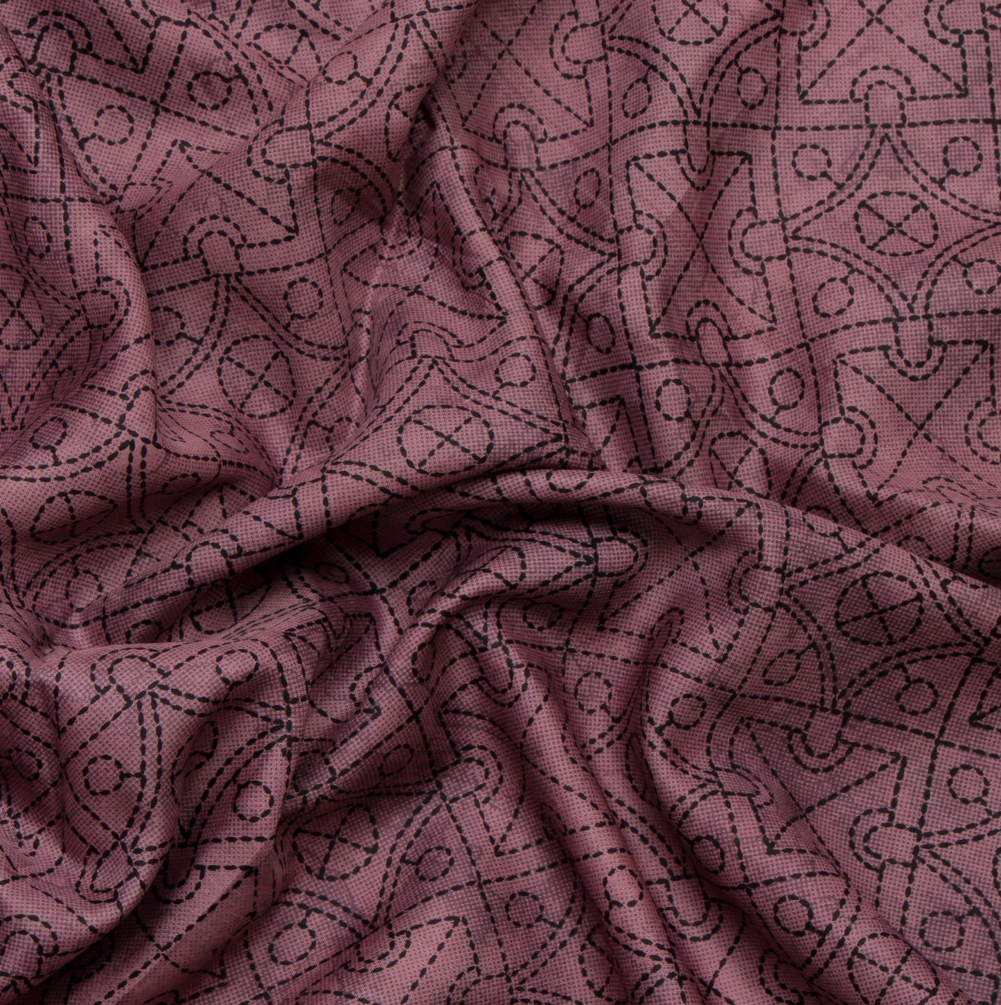 Sushila Vintage Mauve Saree 100% Pure Silk Printed Soft Craft 5 Yard Sari Fabric