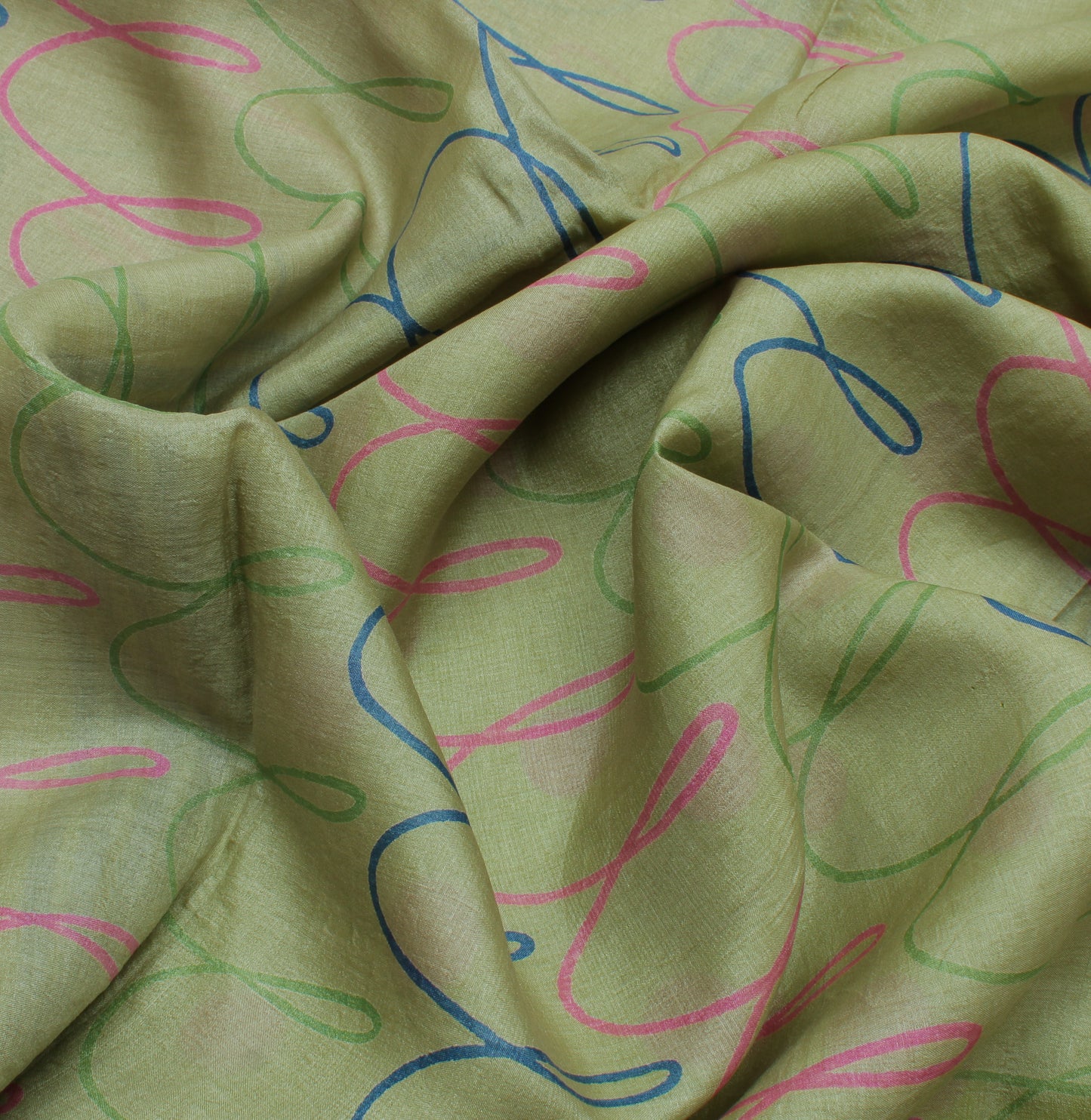 Sushila Vintage Green Indian Saree 100% Pure Silk Printed Soft Craft Sari Fabric