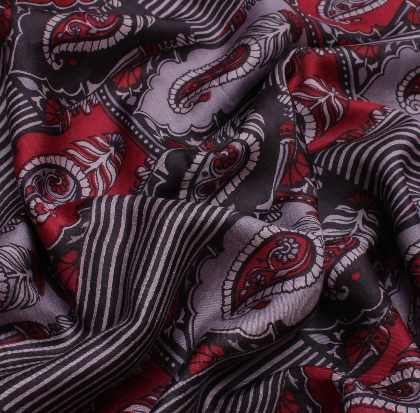 Sushila Vintage Indian Saree 100% Pure Silk Printed Paisley Soft Craft Fabric