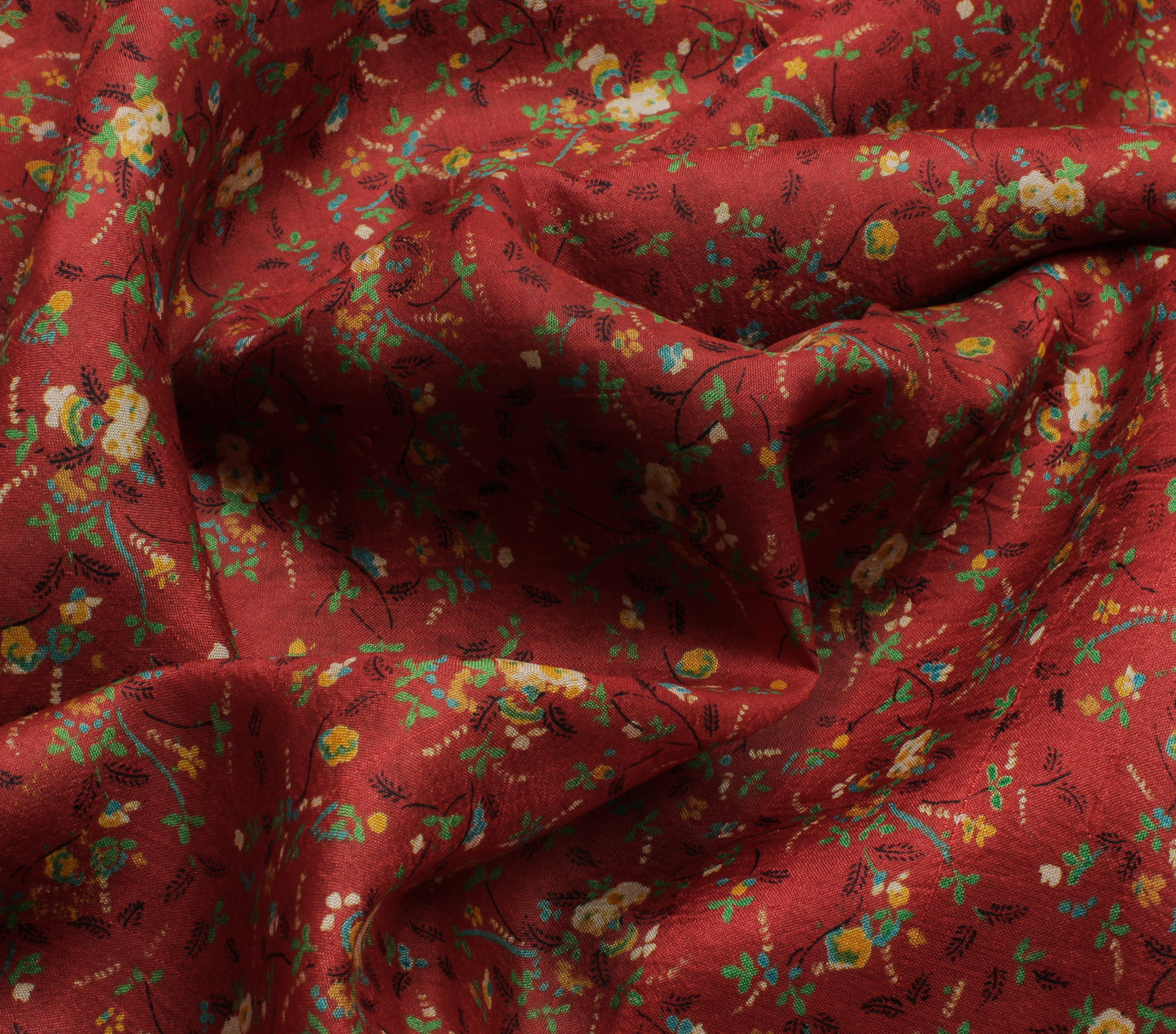 Sushila Vintage Indian Saree 100% Pure Silk Printed Floral Soft Craft Fabric