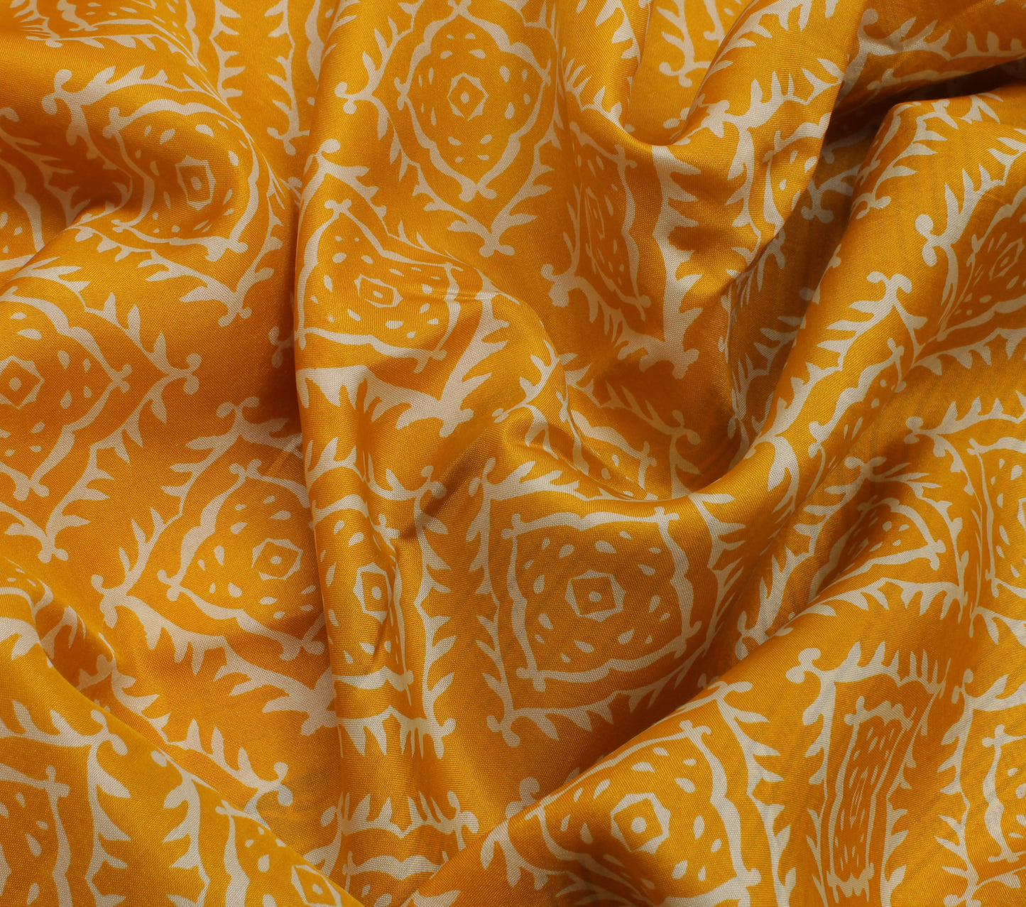 Sushila Vintage Yellow Saree 100% Pure Silk Printed Soft Craft 5 Yard Fabric