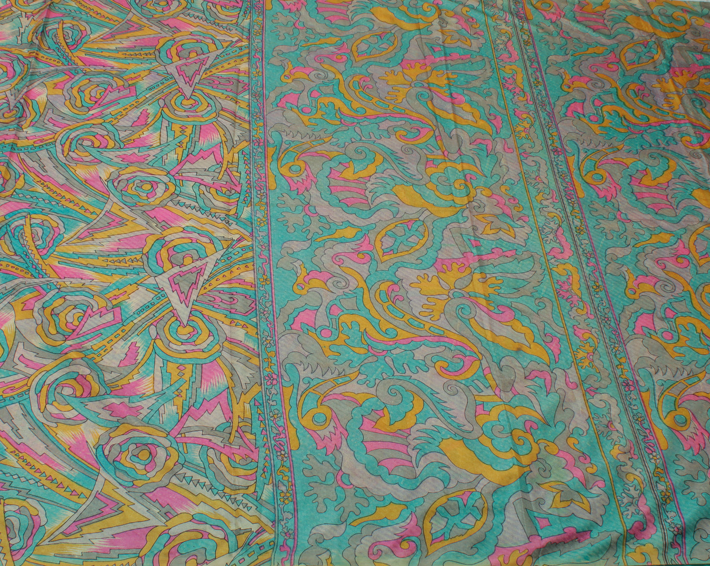 Sushila Vintage Multi-Color Saree Blend Silk Printed Floral Soft Craft Fabric