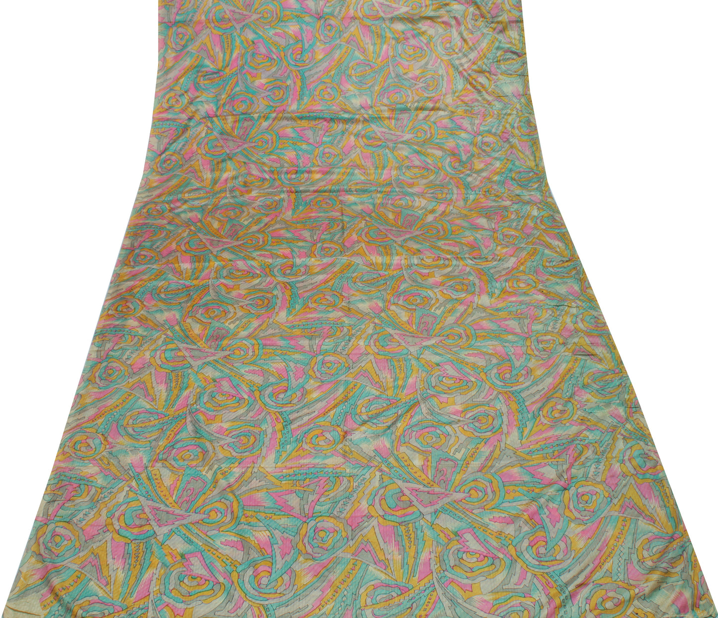 Sushila Vintage Multi-Color Saree Blend Silk Printed Floral Soft Craft Fabric